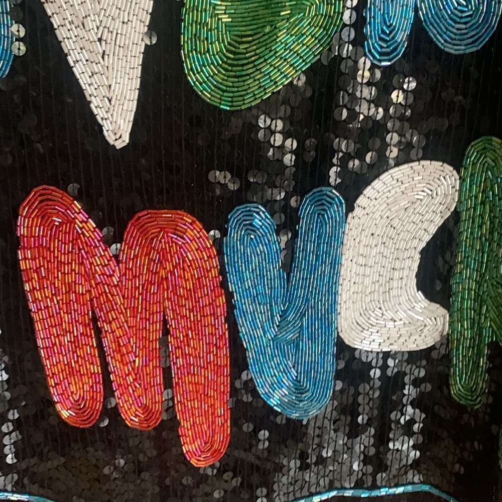 Vintage 80’s I ‘Love You Very Much’ sequined and beaded pullover blouse - Picture 8 of 10